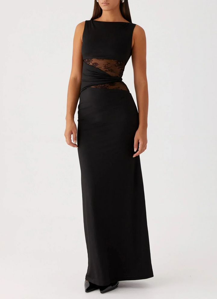 Maxi Dress Lace Cut Out Detail for Women