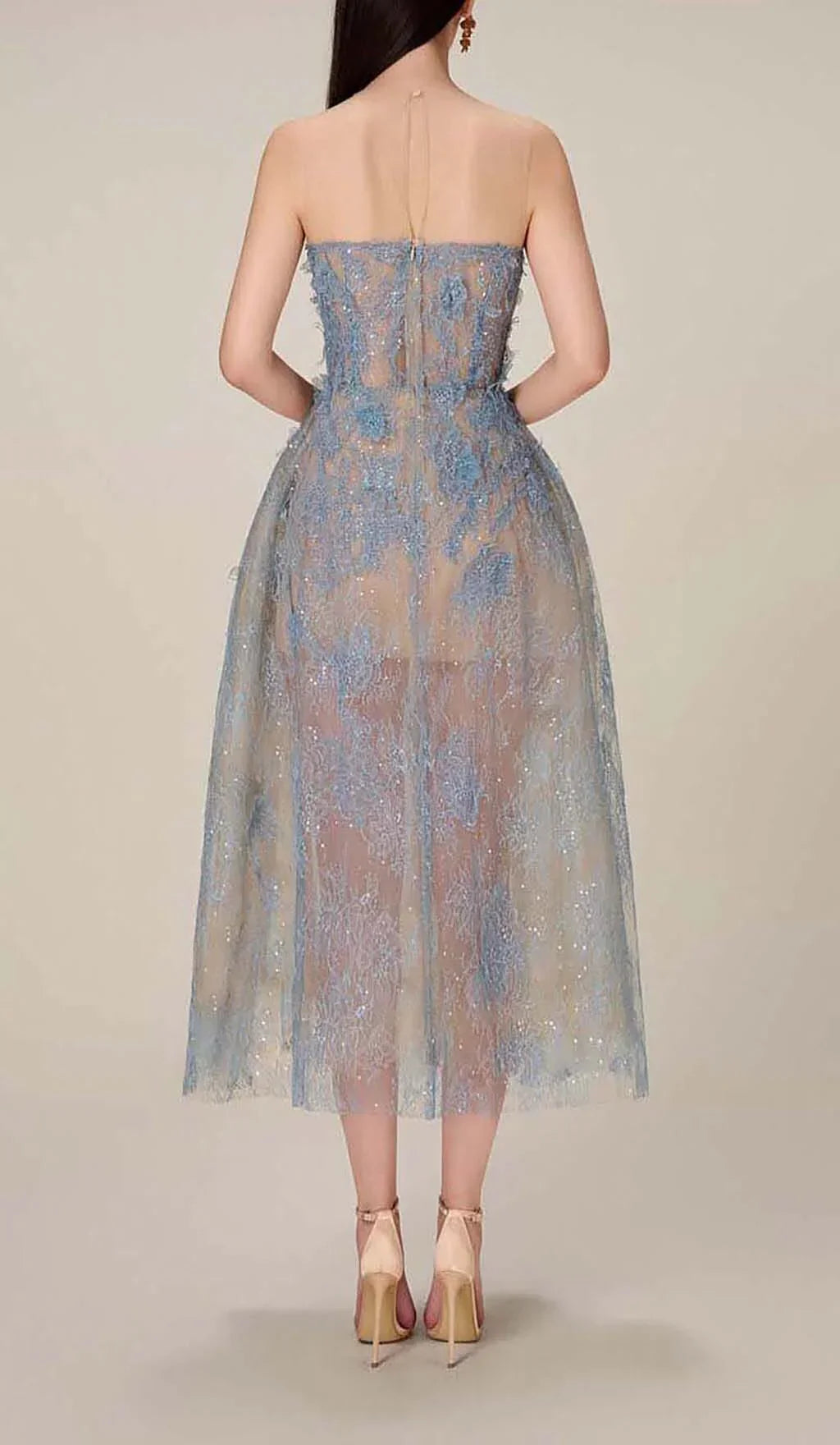Floral Embroidery Midi Dress for Women