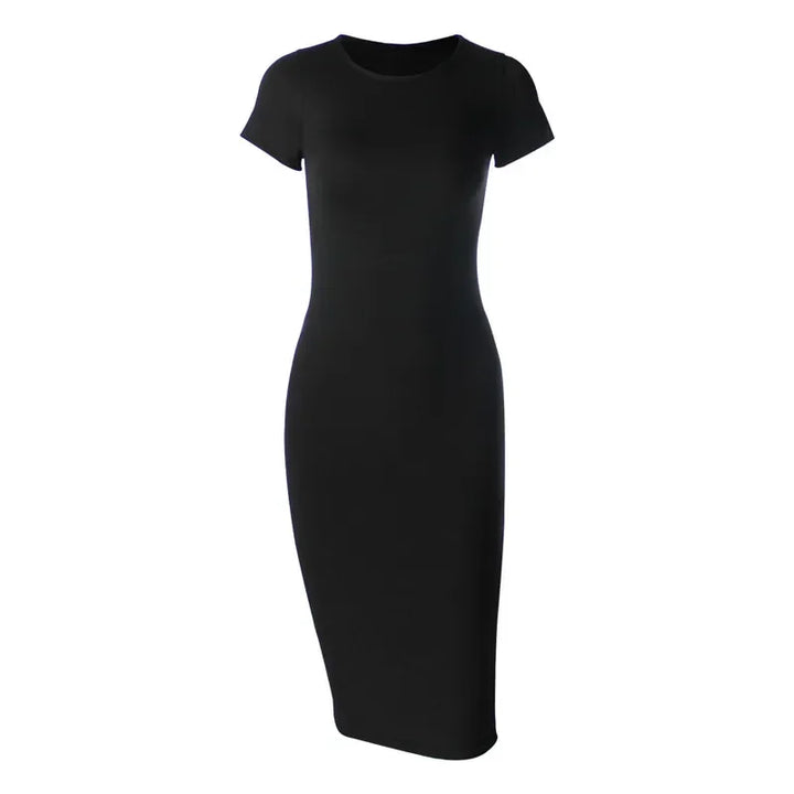 Midi Dress Fitted Short Sleeves for Women