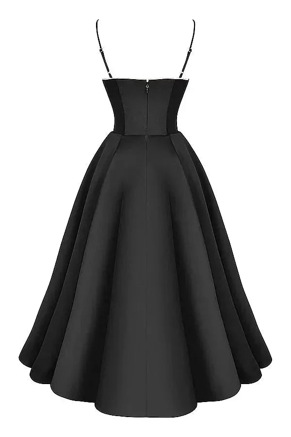 Satin Midi Dress with Fine Straps for Women