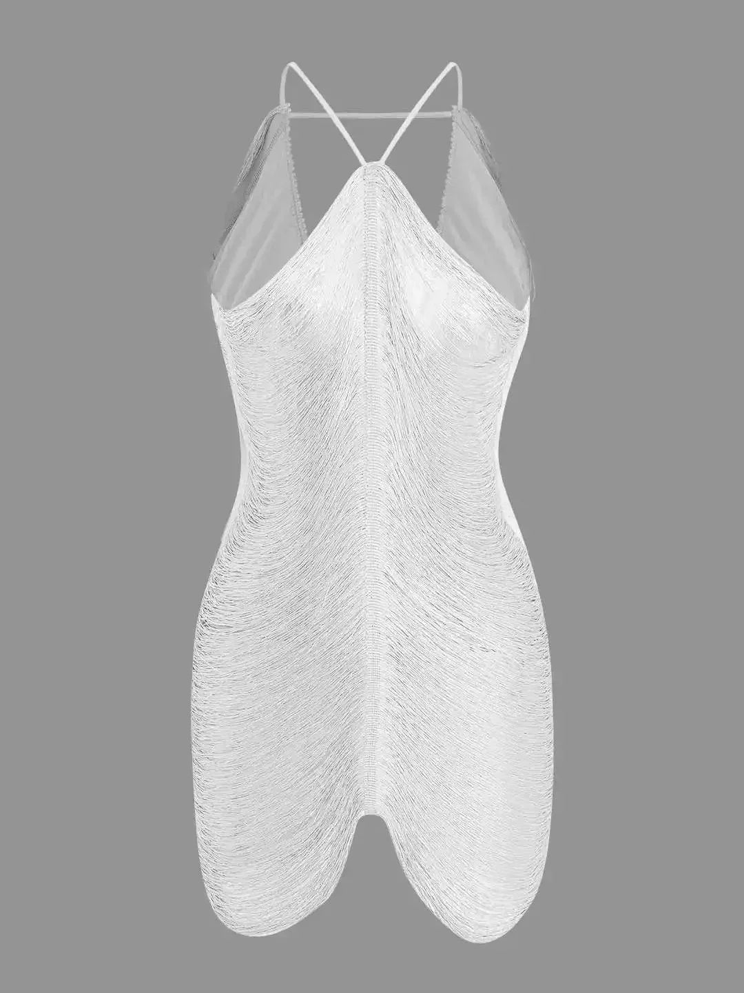 Short Metallic Dress Asymmetrical Backless for Women