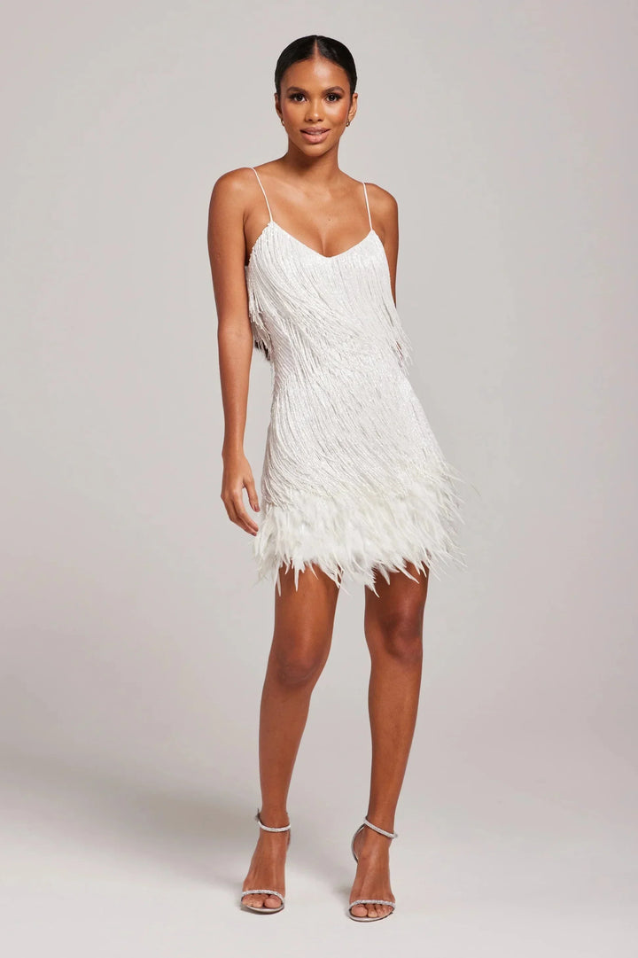 Fringe Mini Dress with Spaghetti Straps for Women