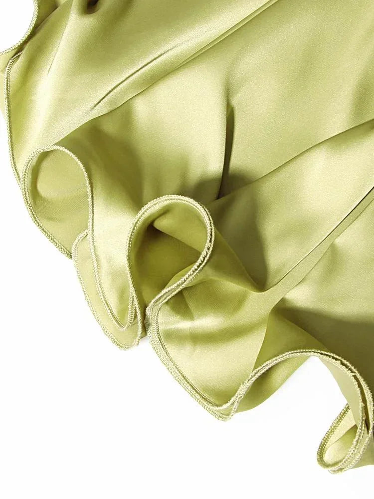 Satin Mini Dress with Chain Straps for Women