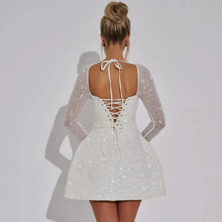 Short Evening Dress Long Sleeves for Women