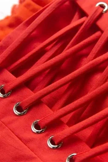 Flared Short Dress Straps Ruched Neckline for Women