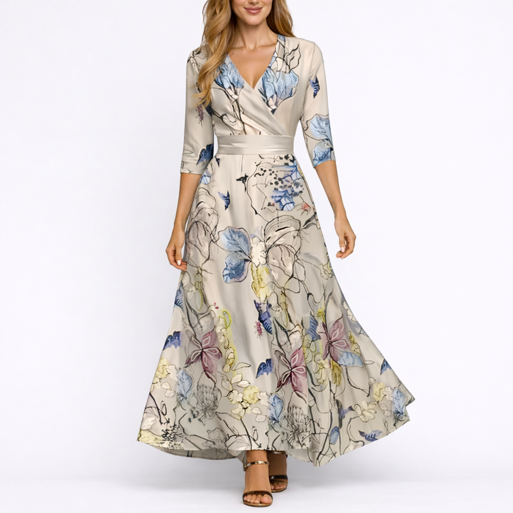 Maxi Dress Floral Print Elegant Flowing Silhouette Feminine Style