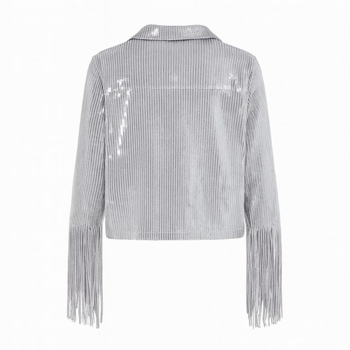 Fringe Sequin Top Gold Statement Party Festival Elegant Style
