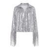 Fringe Sequin Top Gold Statement Party Festival Elegant Style