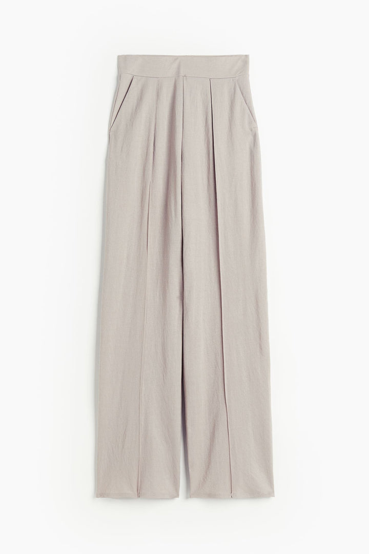 Trousers Wide Leg Pleated Front Relaxed Fit Elegant Style