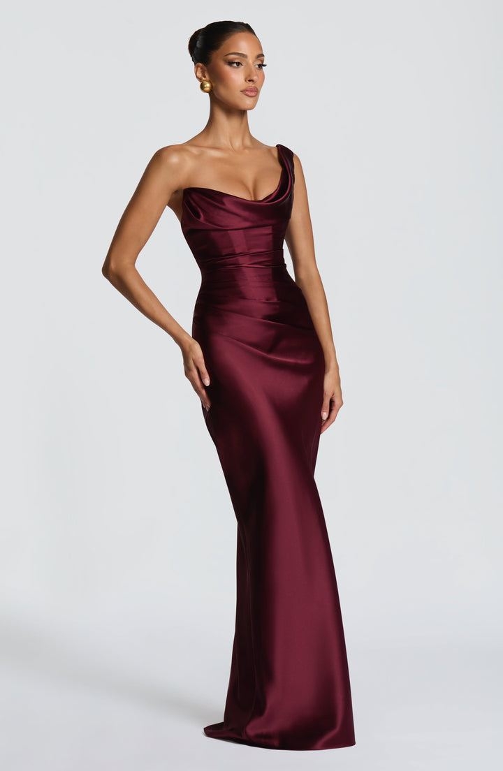 Asymmetrical Maxi Dress with Lace Up Back for Women