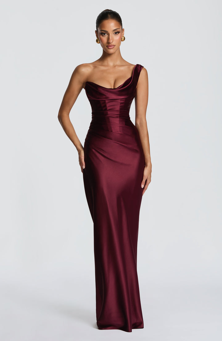 Asymmetrical Maxi Dress with Lace Up Back for Women