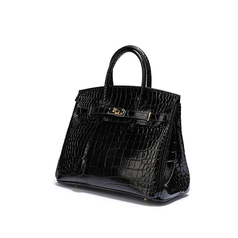 Top Handle Handbag with Turn Lock Closure for Women