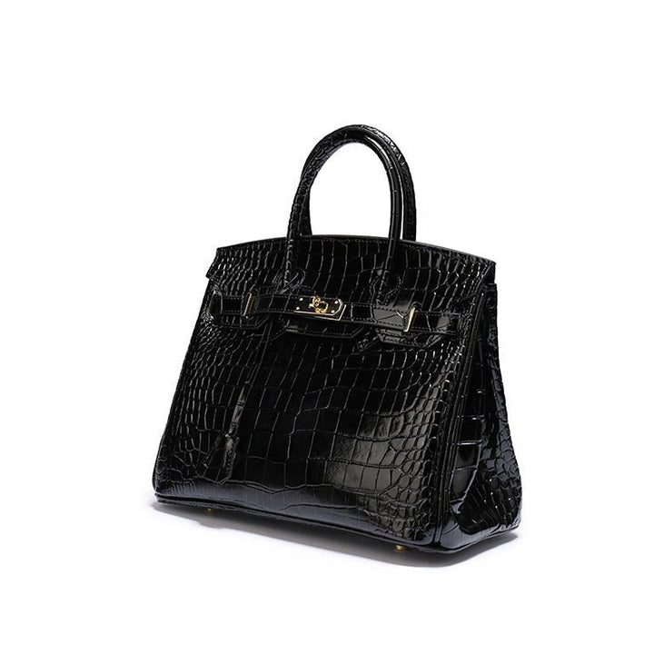 Top Handle Handbag with Turn Lock Closure for Women