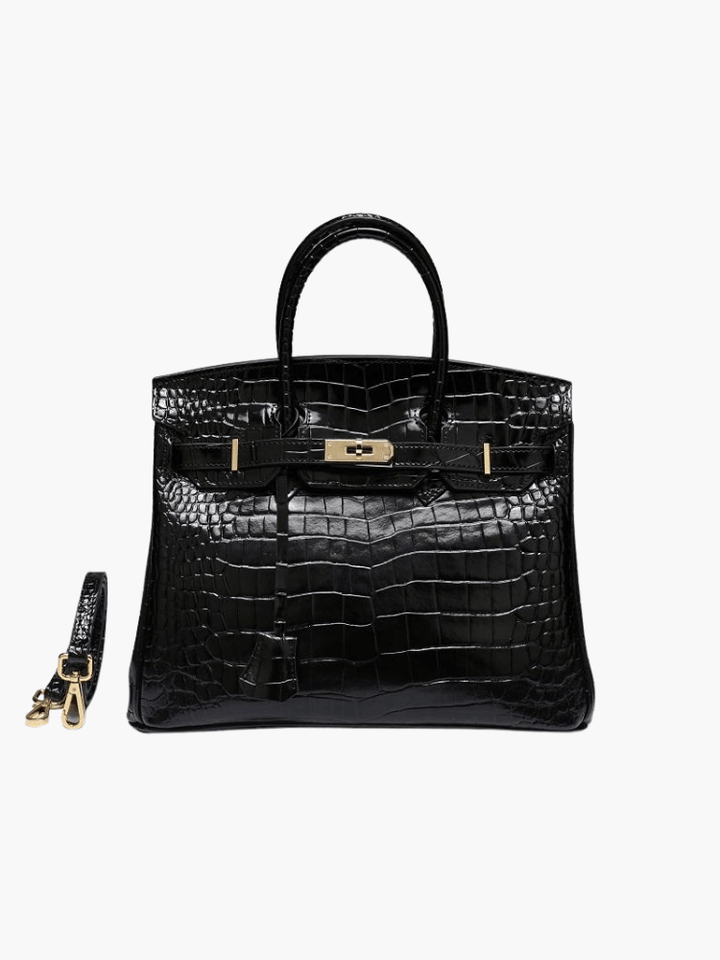 Top Handle Handbag with Turn Lock Closure for Women
