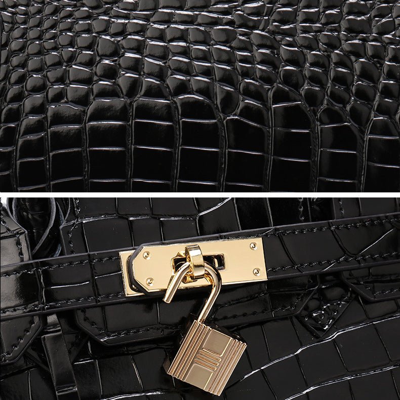 Top Handle Handbag with Turn Lock Closure for Women