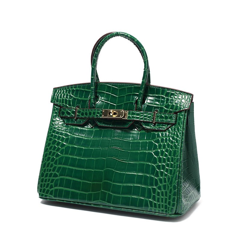 Top Handle Handbag with Turn Lock Closure for Women