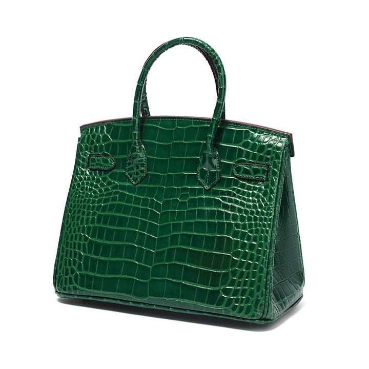 Top Handle Handbag with Turn Lock Closure for Women