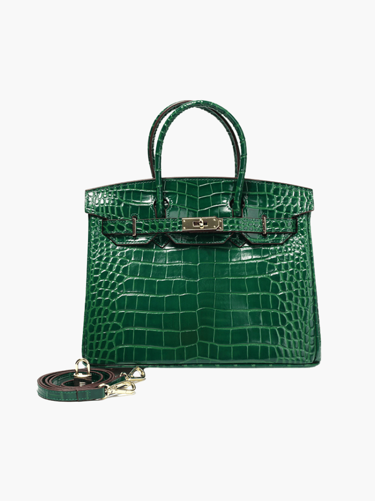 Top Handle Handbag with Turn Lock Closure for Women