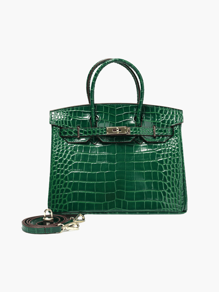 Top Handle Handbag with Turn Lock Closure for Women