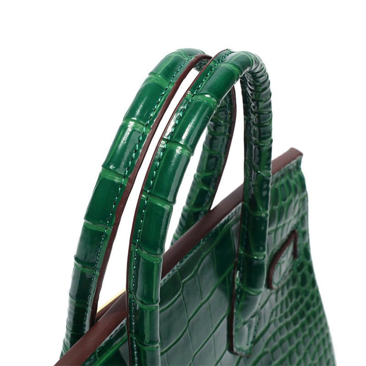 Top Handle Handbag with Turn Lock Closure for Women