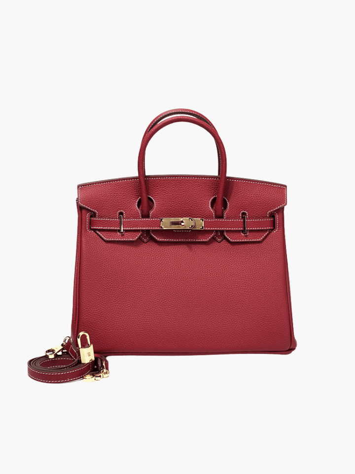 Top Handle Handbag with Turn Lock Closure for Women