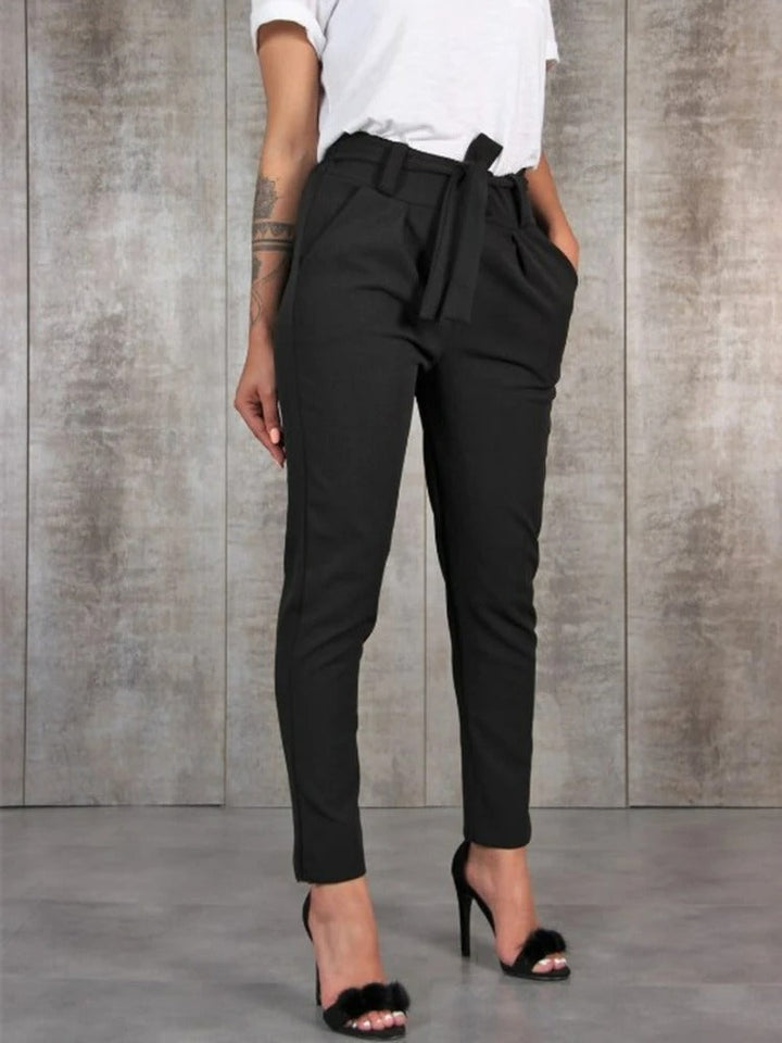 Trousers High Waist Tailored Fit Elegant Everyday Style