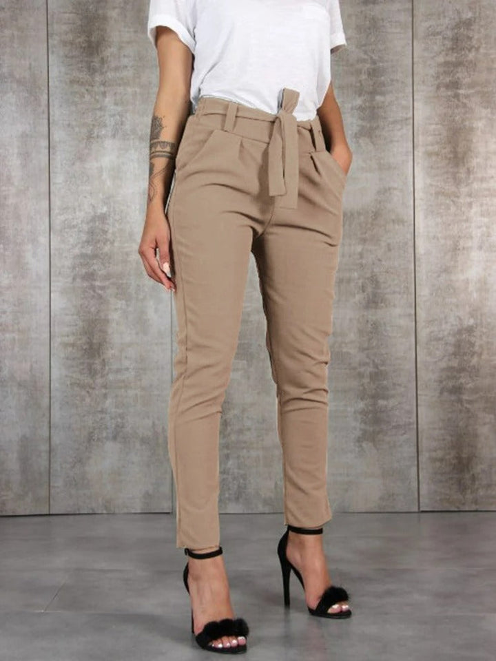 Trousers High Waist Tailored Fit Elegant Everyday Style