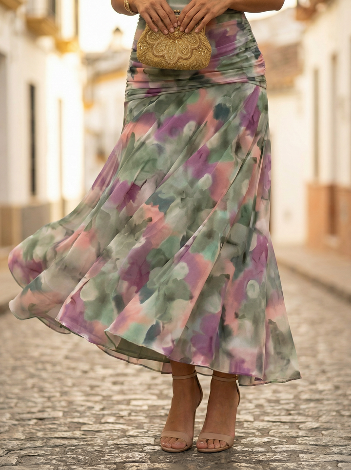 Womens Maxi Dress with Off Shoulder Neckline Gathered Waist and Drap