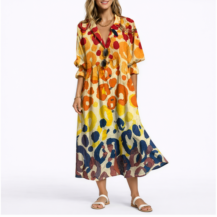 Maxi Dress Floral Print Flattering Fit Elegant Flowing Comfort Style